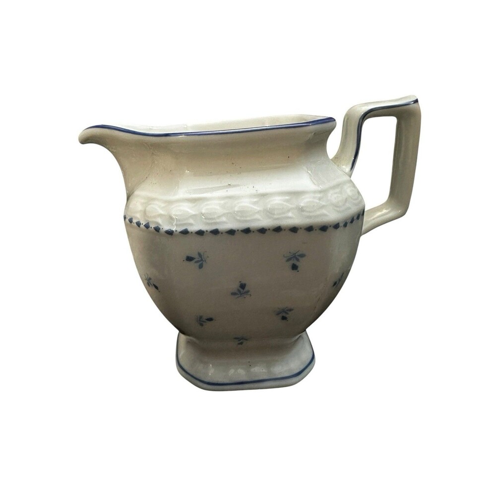 Seltmann Weiden Milk Jug Creamer Tray Andrea Blue Floral Bavaria West Germany